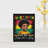 Juneteenth is mijn Onafhankelijkheidsdag 1865 Afro Kaart (Gele Bloem)