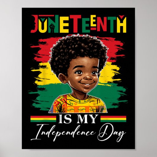 Juneteenth is mijn Onafhankelijkheidsdag 1865 Afro Poster (Voorkant)
