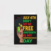 Juneteenth is mijn Onafhankelijkheidsdag 1865 Mess Kaart (Voorkant)