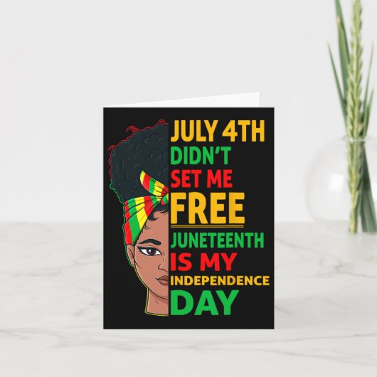 Juneteenth is mijn Onafhankelijkheidsdag 1865 Mess Kaart (Voorkant)