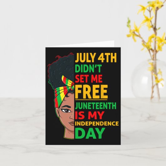 Juneteenth is mijn onafhankelijkheidsdag 1865 romm kaart (Gele Bloem)