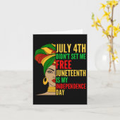 Juneteenth is mijn Onafhankelijkheidsdag Black His Kaart (Gele Bloem)