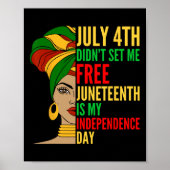 Juneteenth is mijn Onafhankelijkheidsdag Black His Poster (Voorkant)