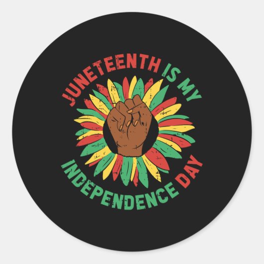Juneteenth is mijn Onafhankelijkheidsdag Black His Ronde Sticker (Voorkant)