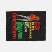 Juneteenth is mijn onafhankelijkheidsdag gratis zw fleece deken (Voorkant (Horizontaal))