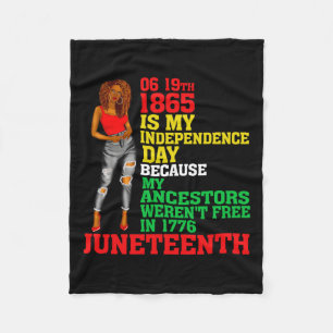 Juneteenth is mijn onafhankelijkheidsdag gratis zw fleece deken