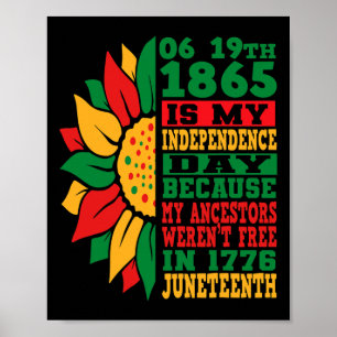 Juneteenth is mijn onafhankelijkheidsdag gratis zw poster