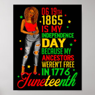 Juneteenth is mijn onafhankelijkheidsdag gratis zw poster