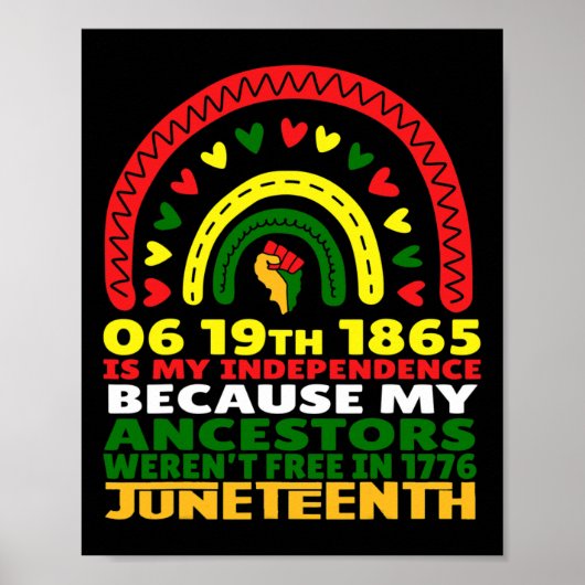 Juneteenth is mijn onafhankelijkheidsdag gratis zw poster (Voorkant)