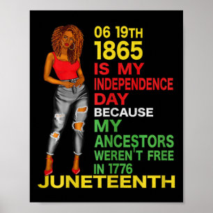 Juneteenth is mijn onafhankelijkheidsdag gratis zw poster