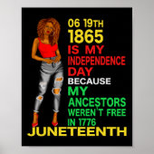 Juneteenth is mijn onafhankelijkheidsdag gratis zw poster (Voorkant)