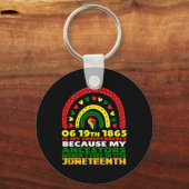 Juneteenth is mijn onafhankelijkheidsdag gratis zw sleutelhanger (Voorkant)