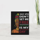 Juneteenth is mijn Onafhankelijkheidsdag  Kaart (Voorkant)
