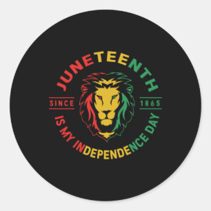 Juneteenth is mijn onafhankelijkheidsdag leeuw Afr Ronde Sticker