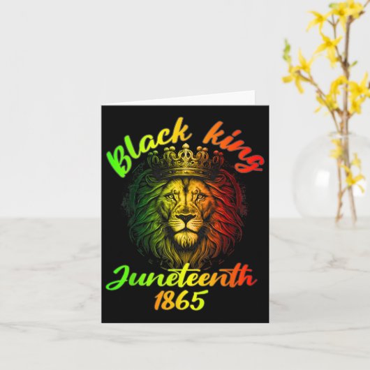 Juneteenth is mijn Onafhankelijkheidsdag Leeuw Vri Kaart (Gele Bloem)