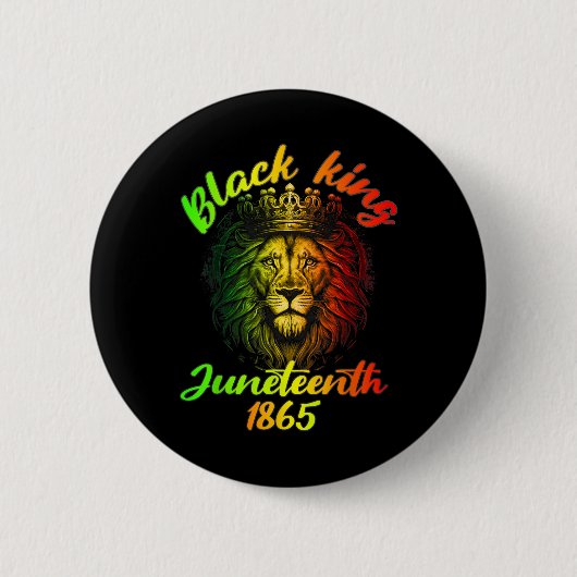 Juneteenth is mijn Onafhankelijkheidsdag Leeuw vri Ronde Button 5,7 Cm (Voorkant)