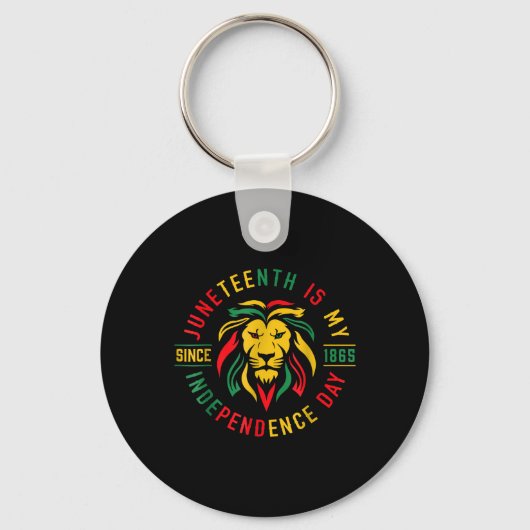 Juneteenth is mijn Onafhankelijkheidsdag Leeuw vri Sleutelhanger (Voorkant)