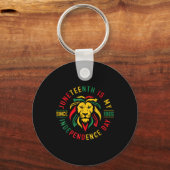 Juneteenth is mijn Onafhankelijkheidsdag Leeuw vri Sleutelhanger (Voorkant)
