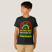 Juneteenth is mijn onafhankelijkheidsdag roze zwar t-shirt (Voorkant volledig)