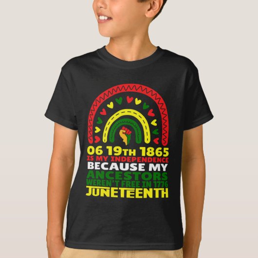 Juneteenth is mijn onafhankelijkheidsdag roze zwar t-shirt (Voorkant)