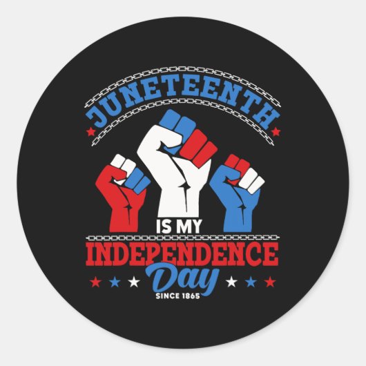 Juneteenth is mijn onafhankelijkheidsdag sinds 186 ronde sticker (Voorkant)