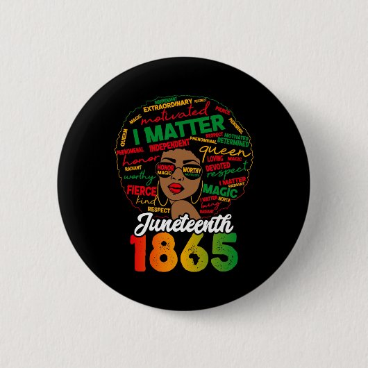 Juneteenth is mijn onafhankelijkheidsdag vieren zw ronde button 5,7 cm (Voorkant)