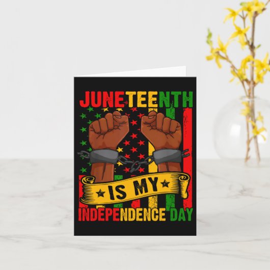 Juneteenth is mijn Onafhankelijkheidsdag Vrij Ish  Kaart (Gele Bloem)