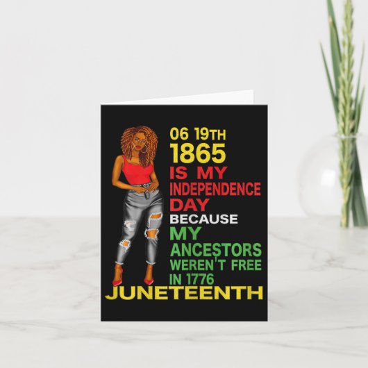 Juneteenth is mijn Onafhankelijkheidsdag Vrije Zwa Kaart (Voorkant)