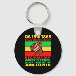 Juneteenth is mijn onafhankelijkheidsdag Vrije Zwa Sleutelhanger