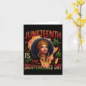 Juneteenth is mijn Onafhankelijkheidsdag Zwarte Ge Kaart (Gele Bloem)