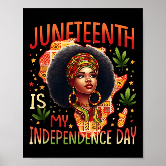 Juneteenth is mijn Onafhankelijkheidsdag Zwarte Ge Poster (Voorkant)