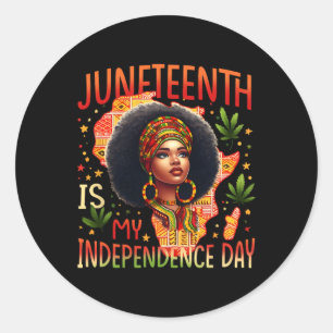 Juneteenth is mijn Onafhankelijkheidsdag Zwarte Ge Ronde Sticker
