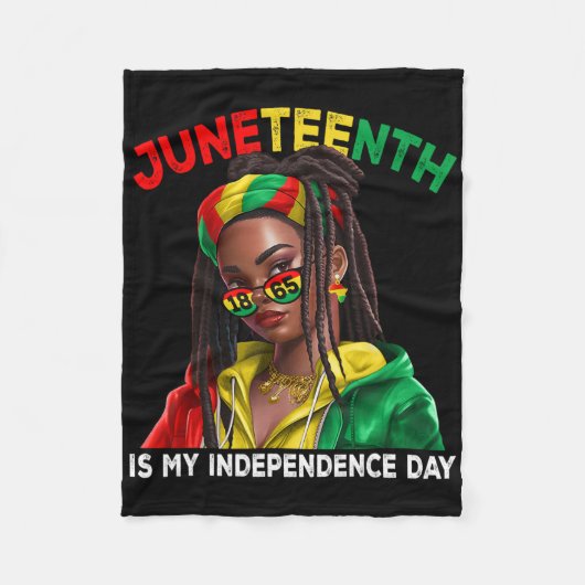 Juneteenth Is Mijn Onafhankelijkheidsdag Zwarte Me Fleece Deken (Voorkant)