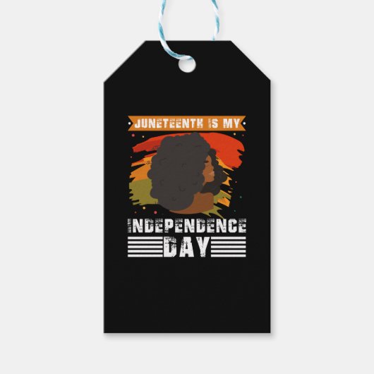 Juneteenth is mijn onafhankelijkheidsdag Zwarte vr Cadeaulabel (Voorkant)