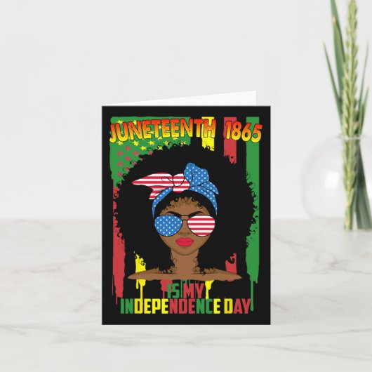 Juneteenth is mijn Onafhankelijkheidsdag Zwarte Vr Kaart (Voorkant)