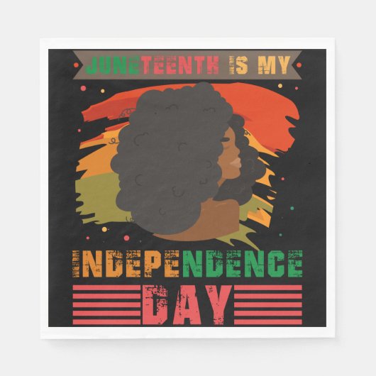 Juneteenth is mijn onafhankelijkheidsdag Zwarte vr Servet (Voorkant)