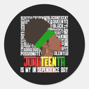 Juneteenth is mijn Onafhankelijkheidsgelukkige Zwa Ronde Sticker