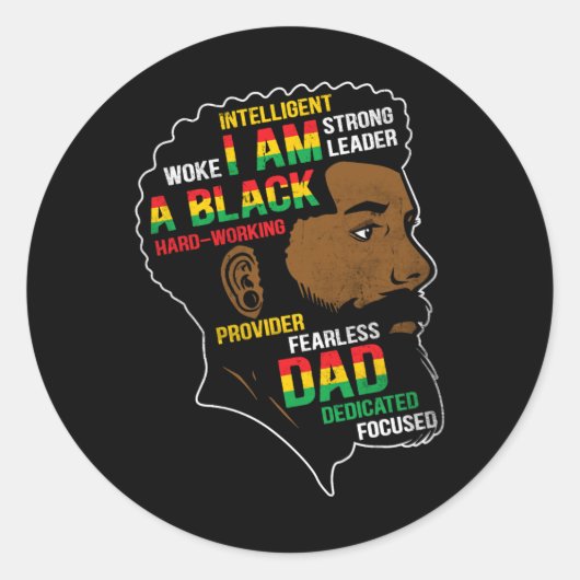Juneteenth is mijn zwarte vader op Onafhankelijkhe Ronde Sticker (Voorkant)