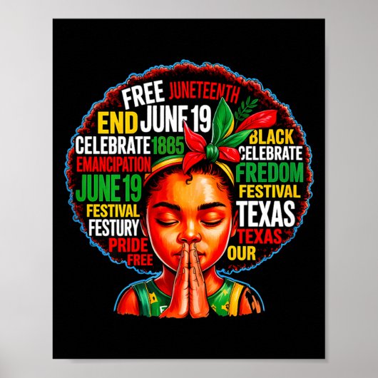 Juneteenth is onafhankelijkheidsdag 4 juli zwart poster (Voorkant)
