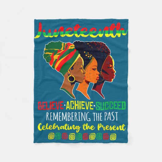 Juneteenth is onafhankelijkheidsdag geloof bereike fleece deken (Voorkant)