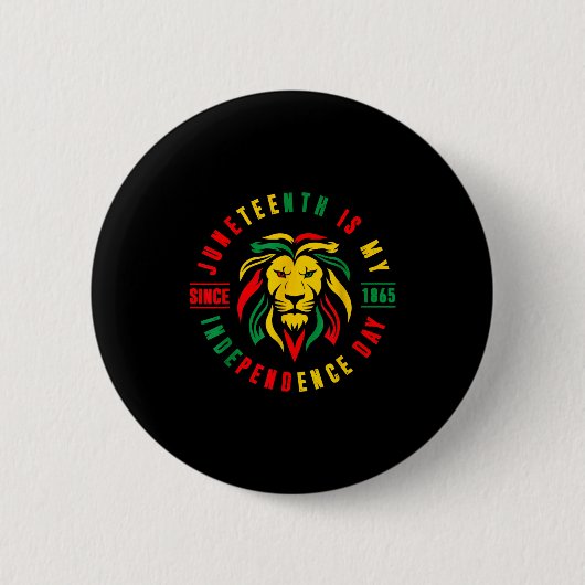 Juneteenth is onafhankelijkheidsdag leeuw ish sind ronde button 5,7 cm (Voorkant)