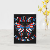 Juneteenth Is Onafhankelijkheidsdag Vlinder Rood W Kaart (Gele Bloem)