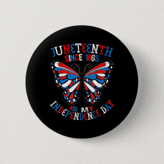 Juneteenth Is Onafhankelijkheidsdag Vlinder Rood W Ronde Button 5,7 Cm