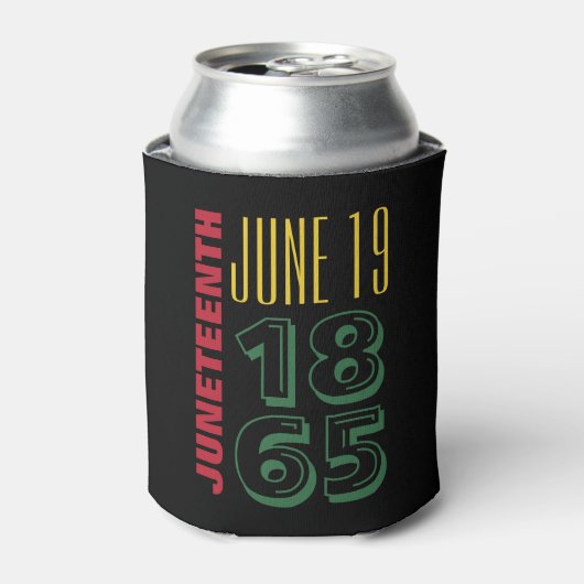 Juneteenth June 19 1865 Typografie Black History Blikjeskoeler (Blikje Voorkant)