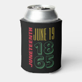 Juneteenth June 19 1865 Typografie Black History Blikjeskoeler (Blikje Achterkant)