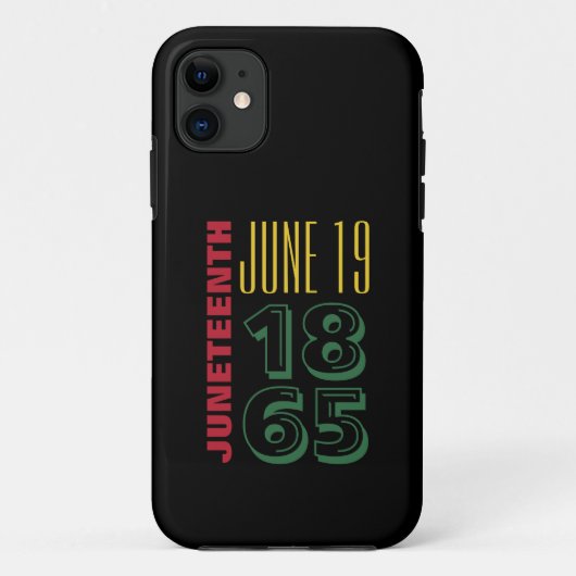 Juneteenth June 19 1865 Typografie Black History Case-Mate iPhone Case (Achterkant)