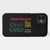 Juneteenth June 19 1865 Typografie Black History Case-Mate iPhone Case (Achterkant (horizontaal))