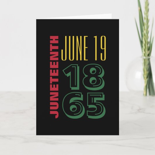 Juneteenth June 19 1865 Typografie Black History Kaart (Voorkant)