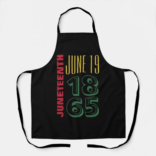 Juneteenth June 19 1865 Typografie Black History Schort (Voorkant)