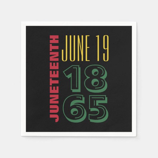 Juneteenth June 19 1865 Typografie Black History Servet (Voorkant)